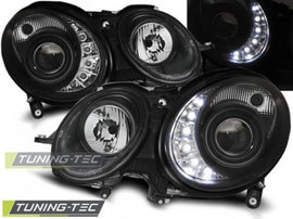 Fari Anteriori DAYLIGHT Neri per MERCEDES Classe E W211 03.02-04.06