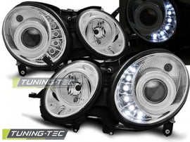 Fari Anteriori DAYLIGHT CHROME per MERCEDES Classe E W211 05.06-09