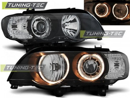 Fari Anteriori ANGEL EYES Neri per BMW X5 E53 09.99-10.03