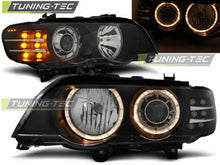 Carica l&#39;immagine nel visualizzatore di Gallery, Fari Anteriori XENON ANGEL EYES Neri Indicatori LED per BMW X5 E53 09.99-10.03