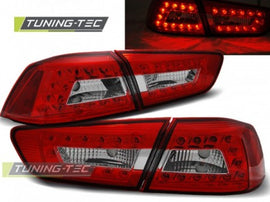 Fanali Posteriori per MITSUBISHI LANCER 8 SEDAN 08-11 Rossi Bianchi LED