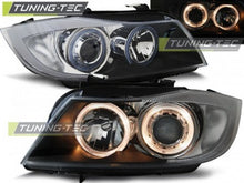 Load image into Gallery viewer, Fari Anteriori ANGEL EYES Neri per BMW Serie 3 E90/E91 03.05-08.08