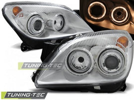 Fari Anteriori per OPEL ASTRA H 03.04-09 ANGEL EYES CHROME