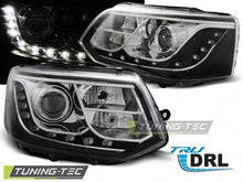 Carica l&#39;immagine nel visualizzatore di Gallery, Fari Anteriori TRUE DRL CHROME per VW T5 2010-2015