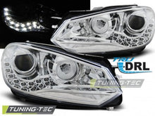 Carica l&#39;immagine nel visualizzatore di Gallery, Fari Anteriori TRUE DRL CHROME per VW GOLF MK6 10.08-12