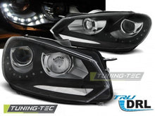 Load image into Gallery viewer, Fari Anteriori TRUE DRL Neri per VW GOLF MK6 10.08-12