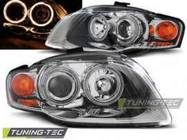 Fari Anteriori ANGEL EYES CHROME per AUDI A4 B7 11.04-03.08