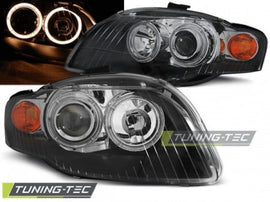 Fari Anteriori ANGEL EYES Neri per AUDI A4 B7 11.04-03.08