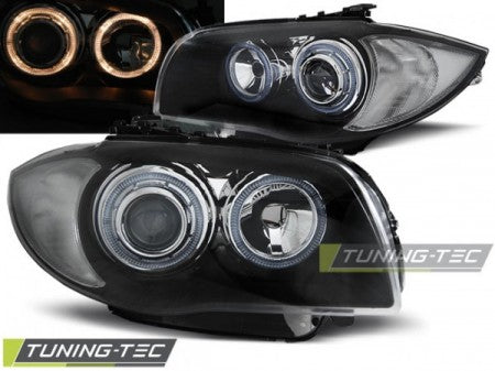 Fari Anteriori ANGEL EYES Neri per BMW Serie 1 E87/E81/82/88 04-11