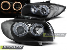 Load image into Gallery viewer, Fari Anteriori ANGEL EYES Neri per BMW Serie 1 E87/E81/82/88 04-11