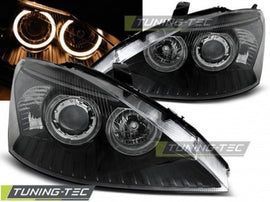 Fari Anteriori per FORD FOCUS MK1 11.01-10.04 ANGEL EYES Neri