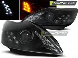 Fari Anteriori per FORD FOCUS MK2 02.08-10 DAYLIGHT Neri