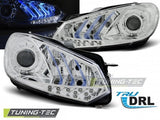 Fari Anteriori TRUE DRL CHROME BLUE LIGHT per VW GOLF MK6 10.08- 12