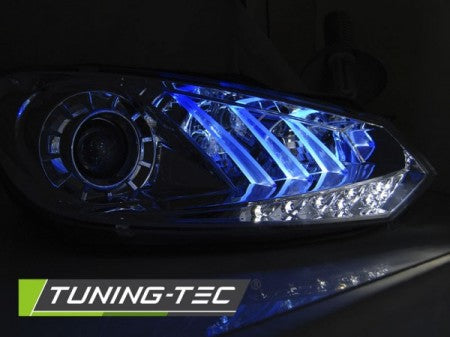 Fari Anteriori TRUE DRL CHROME BLUE LIGHT per VW GOLF MK6 10.08- 12