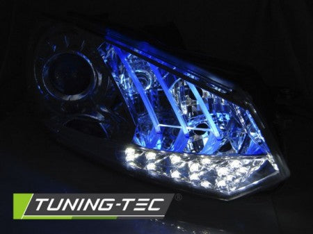 Fari Anteriori TRUE DRL CHROME BLUE LIGHT per VW GOLF MK6 10.08- 12