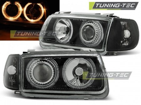 Fari Anteriori ANGEL EYES Neri per VW POLO 6N 10.94-09.99