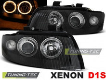 Carica l&#39;immagine nel visualizzatore di Gallery, Fari Anteriori XENON ANGEL EYES Neri per AUDI A4 B6 10.00-10.04