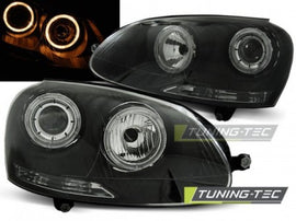 Fari Anteriori ANGEL EYES Neri per VW GOLF MK5 10.03-09
