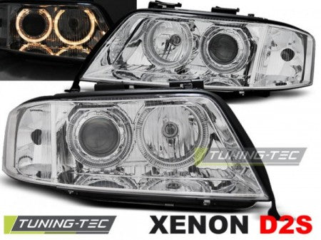 Fari Anteriori XENON ANGEL EYES CHROME per AUDI A6 C5 05.97-09.99