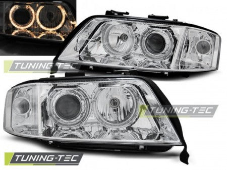 Fari Anteriori ANGEL EYES CHROME per AUDI A6 C5 06.01-05.04