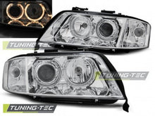 Carica l&#39;immagine nel visualizzatore di Gallery, Fari Anteriori ANGEL EYES CHROME per AUDI A6 C5 06.01-05.04