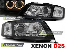 Carica l&#39;immagine nel visualizzatore di Gallery, Fari Anteriori XENON ANGEL EYES Neri per AUDI A6 C5 10.99-06.01