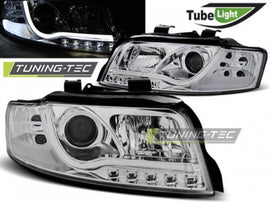 Fari Anteriori TUBE LIGHT CHROME per AUDI A4 B6 10.00-10.04