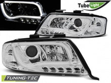 Carica l&#39;immagine nel visualizzatore di Gallery, Fari Anteriori TUBE LIGHT CHROME per AUDI A6 C5 05.97-05.01