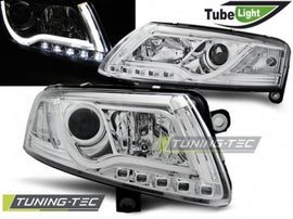Fari Anteriori TUBE LIGHT CHROME per AUDI A6 C6 04.04-08