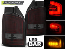 Load image into Gallery viewer, Fanali Posteriori LED BAR Rossi SMOKE per VW T5 04.03-09