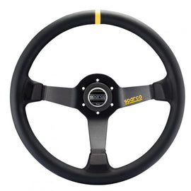 Sparco R345 Volate 63 mm Piatto Pelle nera Raggi neri