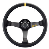 Sparco R345 Volate 63 mm Piatto Pelle nera Raggi neri