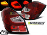 Fanali Posteriori LED BAR Rossi Bianchi per SKODA FABIA II 07-06.14