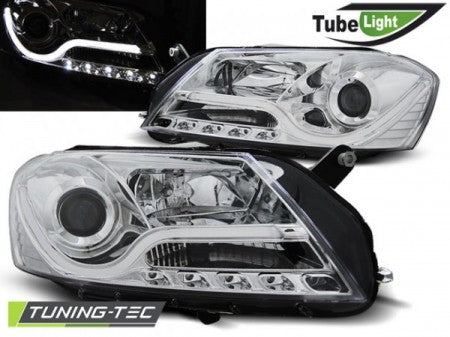 Fari Anteriori TUBE LIGHT CHROME per VW PASSAT B7 10.10-10.14