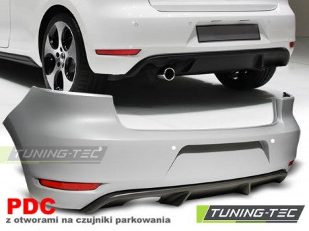 Paraurti Posteriore SPORT SINGLE con Fori Sensori di Parcheggio per VW GOLF MK6