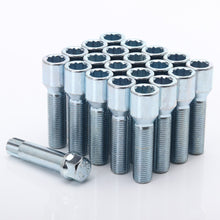 Load image into Gallery viewer, Kit of 10 silver wheel bolts 50mm 14x1.25 + Wrench