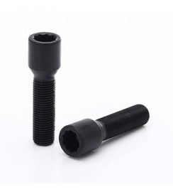 Set da 10 bulloni ruota neri 45mm 12x1,5 + Chiave