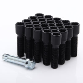 Set da 10 bulloni ruota neri 45mm 12x1,5 + Chiave