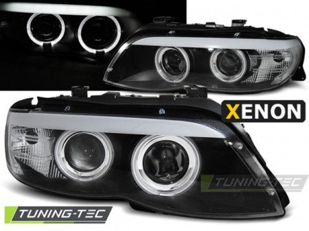 Fari Anteriori XENON ANGEL EYES Neri per BMW X5 E53 11.03-06