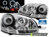 Fari Anteriori ANGEL EYES CCFL CHROME per VW GOLF MK5 10.03-09