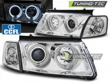 Fari Anteriori ANGEL EYES CCFL CHROME per VW PASSAT B5 3B 11.96-08.00