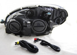 Fari Anteriori TRUE DRL Neri per MERCEDES Classe C W204 07-10