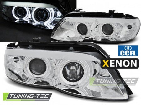 Fari Anteriori XENON ANGEL EYES CCFL CHROME per BMW X5 E53 11.03-06