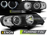 Fari Anteriori XENON ANGEL EYES LED Neri per BMW X5 E53 09.99-10.03