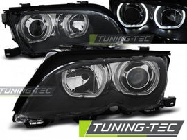 Fari Anteriori ANGEL EYES LED Neri per BMW Serie 3 E46 09.01-03.05