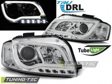 Carica l&#39;immagine nel visualizzatore di Gallery, Fari Anteriori TUBE LIGHT DRL CHROME per AUDI A3 8P 05.03-03.08