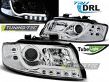 Fari Anteriori TUBE LIGHT DRL CHROME per AUDI A4 B6 10.00-10.04