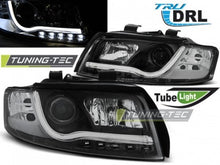 Load image into Gallery viewer, Fari Anteriori TUBE LIGHT DRL Neri per AUDI A4 B6 10.00-10.04