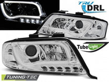 Carica l&#39;immagine nel visualizzatore di Gallery, Fari Anteriori TUBE LIGHT DRL CHROME per AUDI A6 C5 05.97-05.01