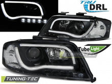 Carica l&#39;immagine nel visualizzatore di Gallery, Fari Anteriori TUBE LIGHT DRL Neri per AUDI A6 C5 05.97-05.01